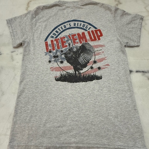 Gray T-Shirt with Red Logo - Picture 2 of 3